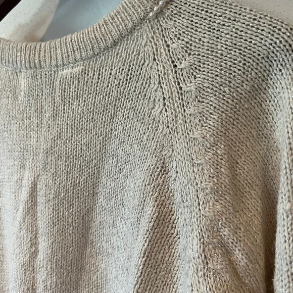 Vintage Extra Energy Beaded Collar Sequin Star Detail 3/4 Sleeve Sweater - Picture 9 of 10